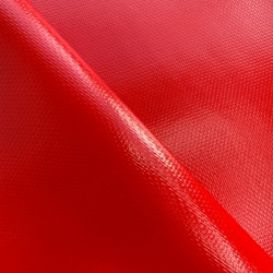 Ткань ПВХ 600 гр/м2 плотная, Красный (Ширина 150см), на отрез  в Омске