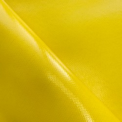 Ткань ПВХ 600 гр/м2 плотная, Жёлтый (Ширина 150см), на отрез  в Омске