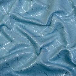 Ткань Блэкаут для штор светозатемняющая 75% &quot;Ледовое тиснение, Голубой&quot; (на отрез)  в Омске