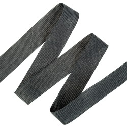 Окантовочная лента-бейка, цвет Чёрный 22мм (на отрез)  в Омске