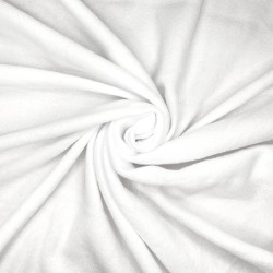 Ткань Флис Односторонний 130 гр/м2, цвет Белый (на отрез)  в Омске