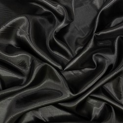 Ткань Атлас-сатин, цвет Черный (на отрез)  в Омске