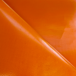 Ткань ПВХ 450 гр/м2, Оранжевый (Ширина 160см), на отрез  в Омске