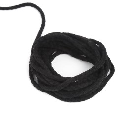 Шнур для одежды тип 2, цвет Чёрный (плетено-вязаный/полиэфир)  в Омске